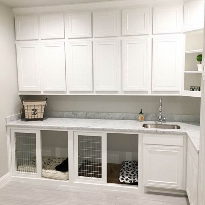 Cabinets converted into dog crates